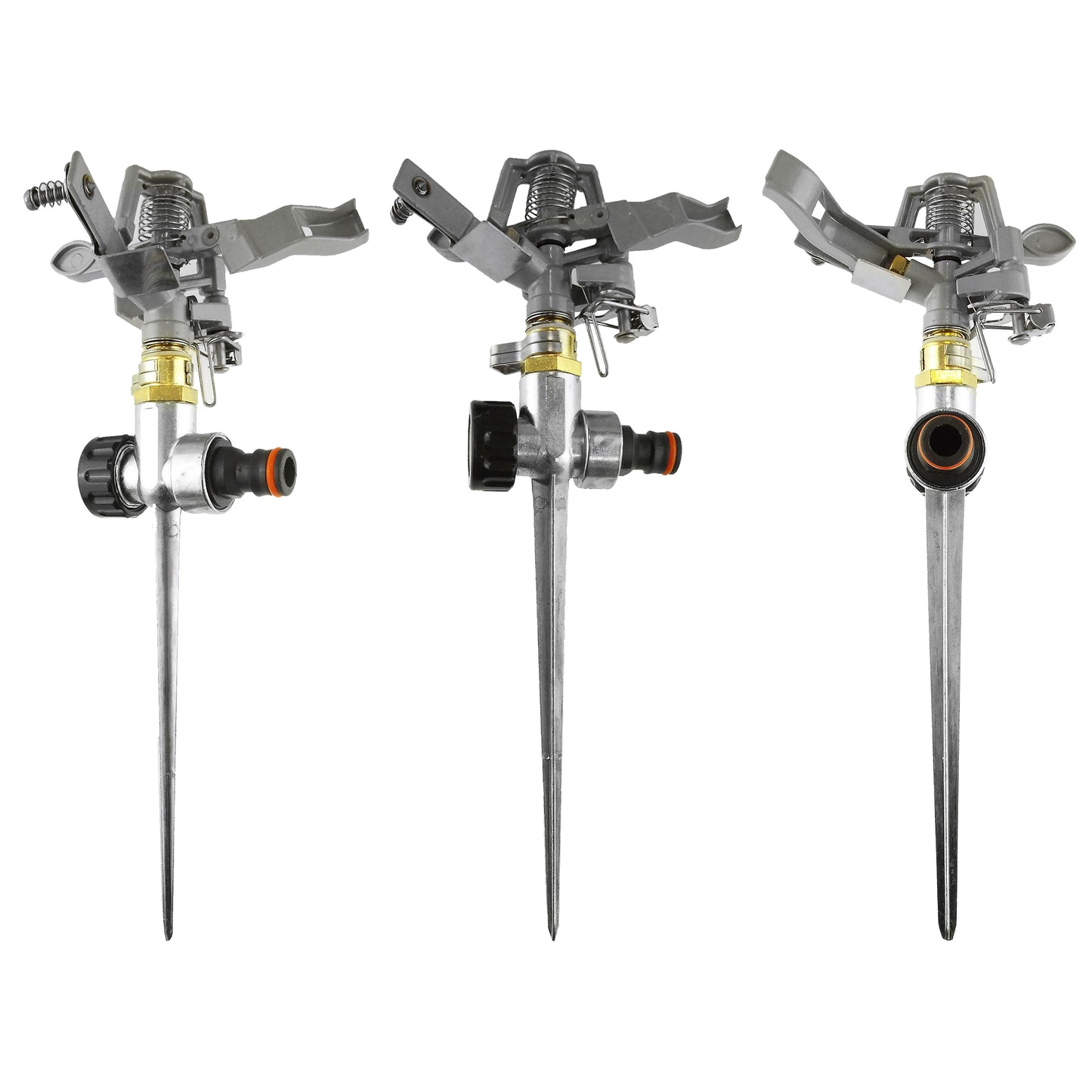 Metal Pulsating Lawn Sprinkler with Metal Spike