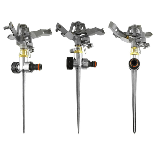 Metal Pulsating Lawn Sprinkler with Metal Spike