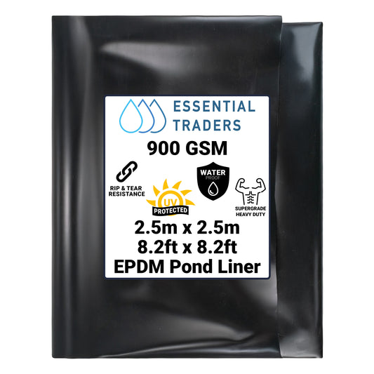 2.5m x 2.5m EPDM Rubber Pond Liner, 900 GSM