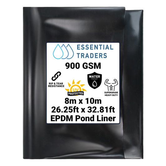 8m x 10m EPDM Rubber Pond Liner, 900 GSM
