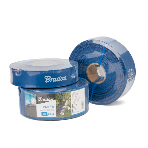10m Bradas Lay Flat Aqua Hose with Clip, 1"