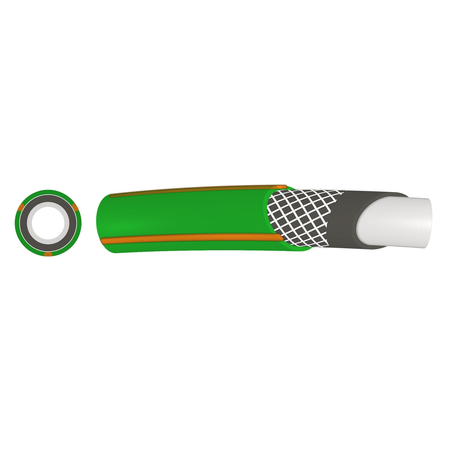 1/2" Green Economy Garden Hose Pipe, 4-Layers