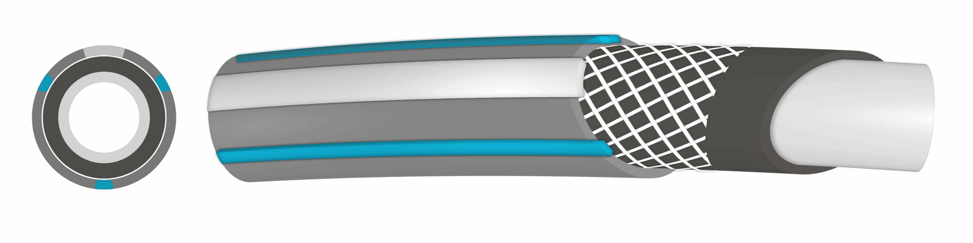 1/2" Grey Modern Plus Garden Hose Pipe, 4-Layer