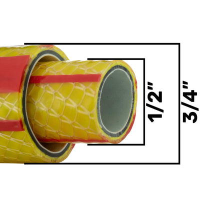 3/4" Yellow Premium Garden Hose Pipe, 6-Layer
