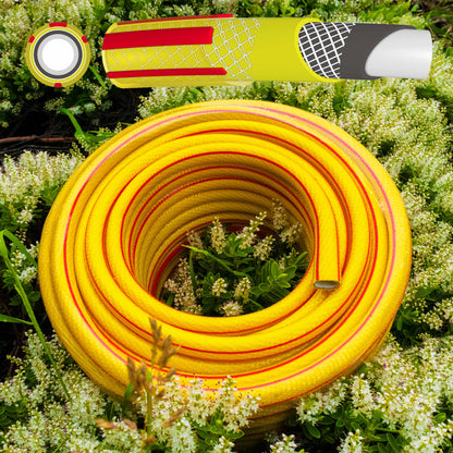 1/2" Yellow Premium Garden Hose Pipe, 6-Layer