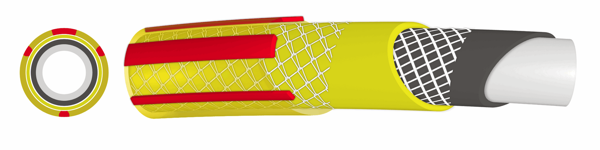 1/2" Yellow Premium Garden Hose Pipe, 6-Layer