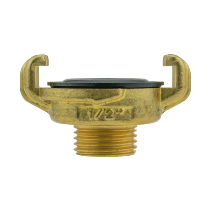Brass GEKA Style Claw Hose Connector, 1/2" BSPM