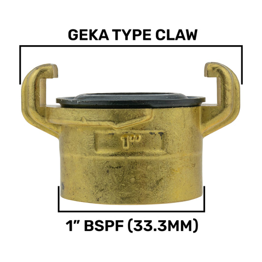 Brass GEKA Style Claw Hose Connector, 1" BSPF
