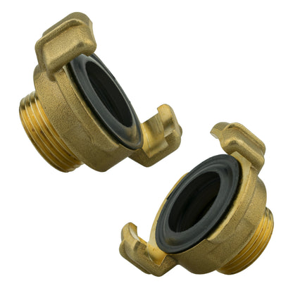 Brass GEKA Style Claw Hose Connector, 3/4" BSPM
