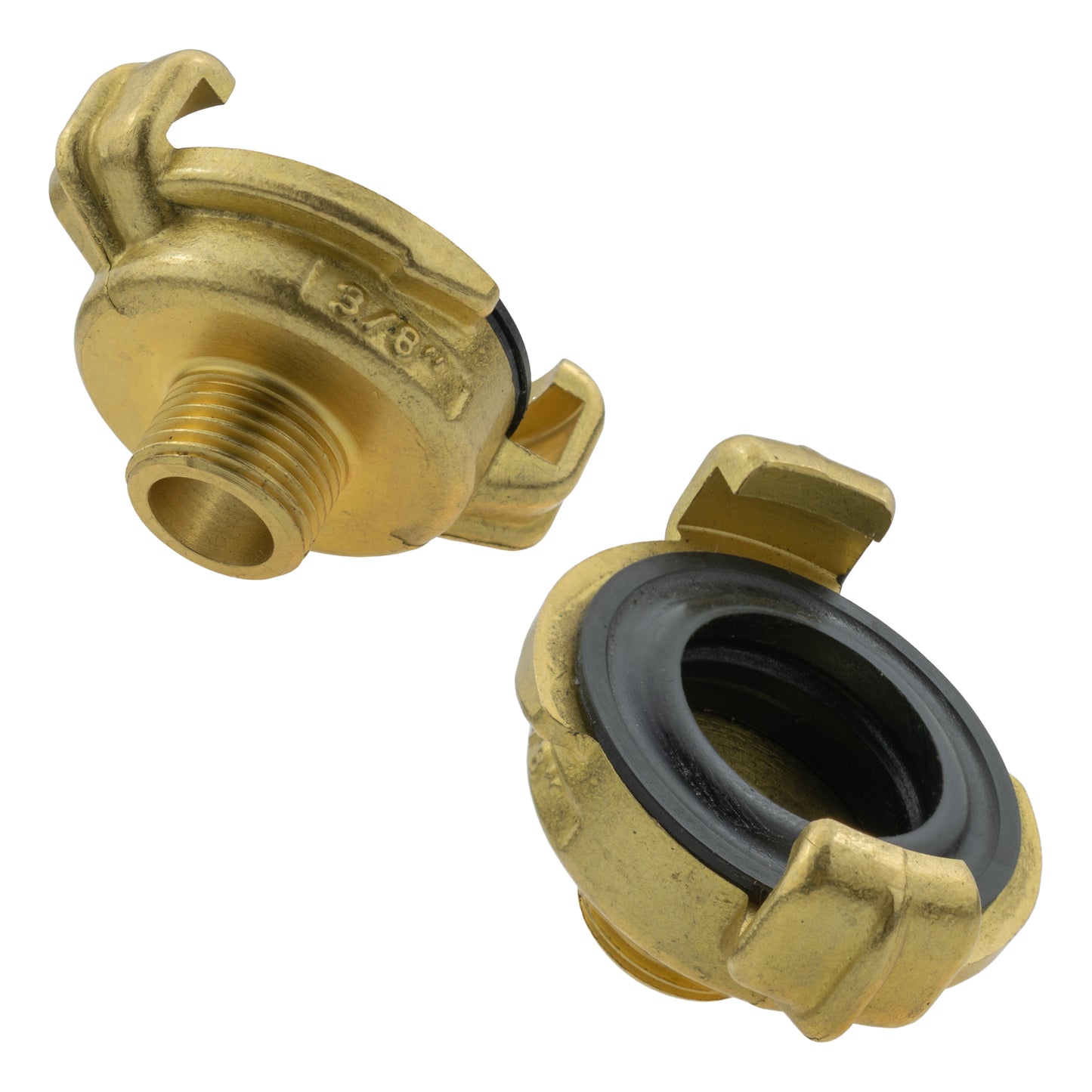 Brass GEKA Style Claw Hose Connector, 3/8" BSPF