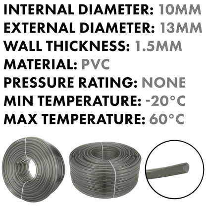10mm Grey Semi-Transparent PVC Technical Hose