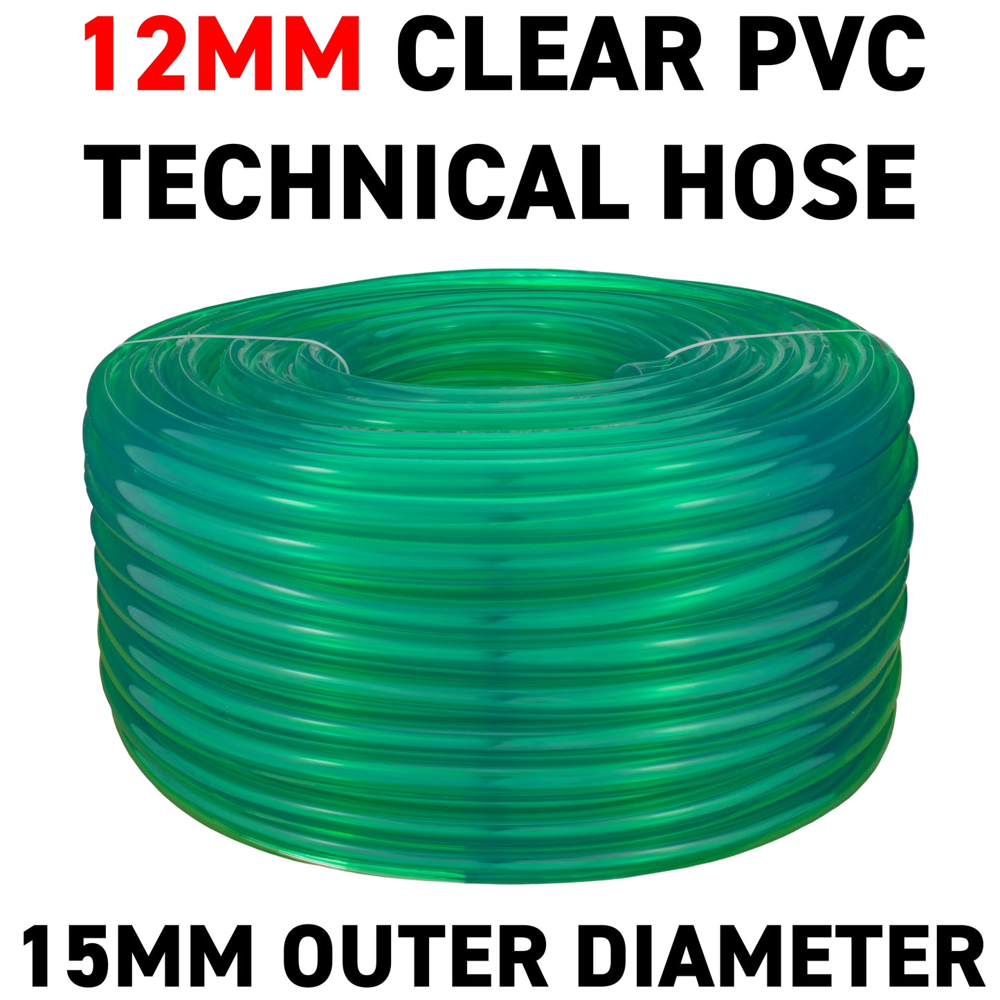 12mm Clear Green Tinted PVC Technical Hose