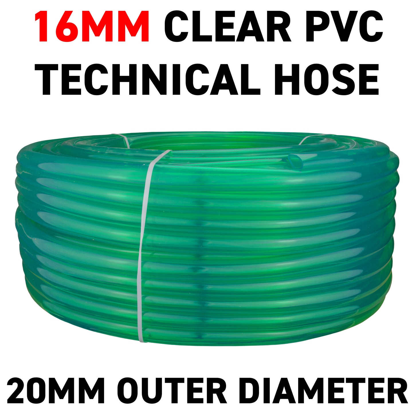 16mm Clear Green Tinted PVC Technical Hose