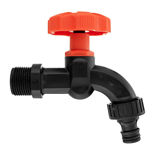 Black Plastic Quick Connector Bib Tap, 1/2" BSP