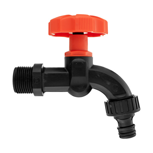 Black Plastic Quick Connector Bib Tap, 3/4" BSP