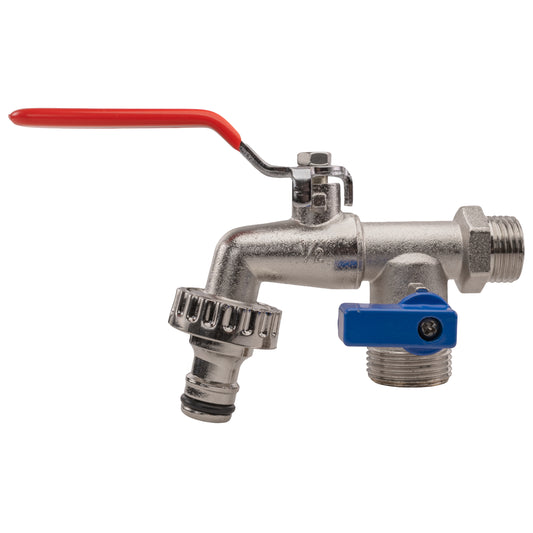 Quick Connector Dual Outlet Lever Tap, 1/2" BSP