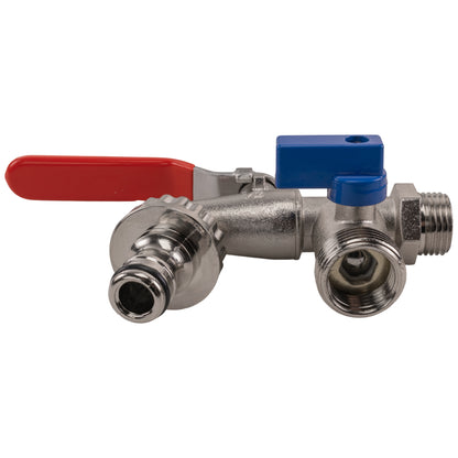 Quick Connector Dual Outlet Lever Tap, 1/2" BSP
