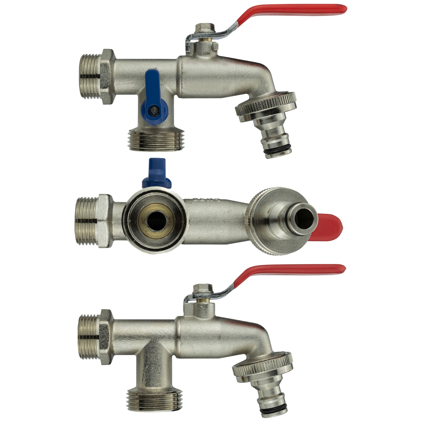 Quick Connector Dual Outlet Lever Tap, 3/4" BSP