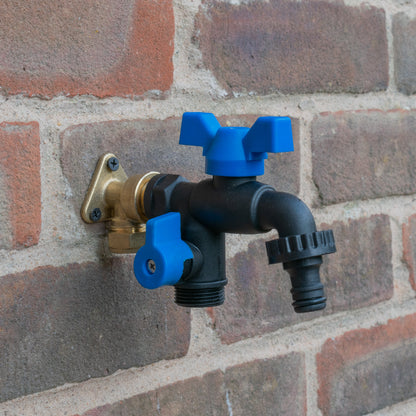 Nylon Quick Connector Dual Outlet Bib Tap, 1/2" BSP