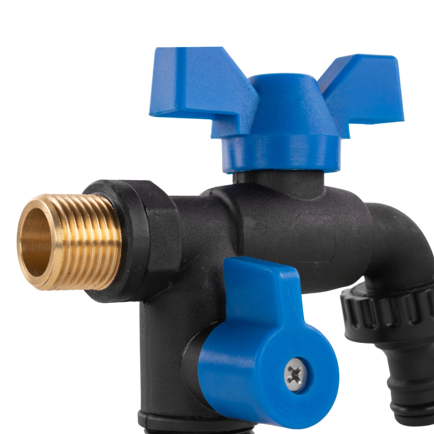 Nylon Quick Connector Dual Outlet Bib Tap, 1/2" BSP