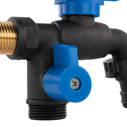 Nylon Quick Connector Dual Outlet Bib Tap, 1/2" BSP