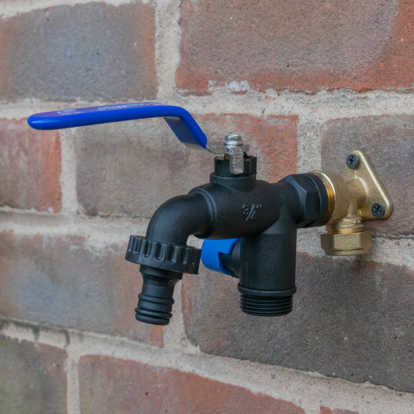 Nylon Quick Connector Dual Outlet Lever Tap, 1/2" BSP