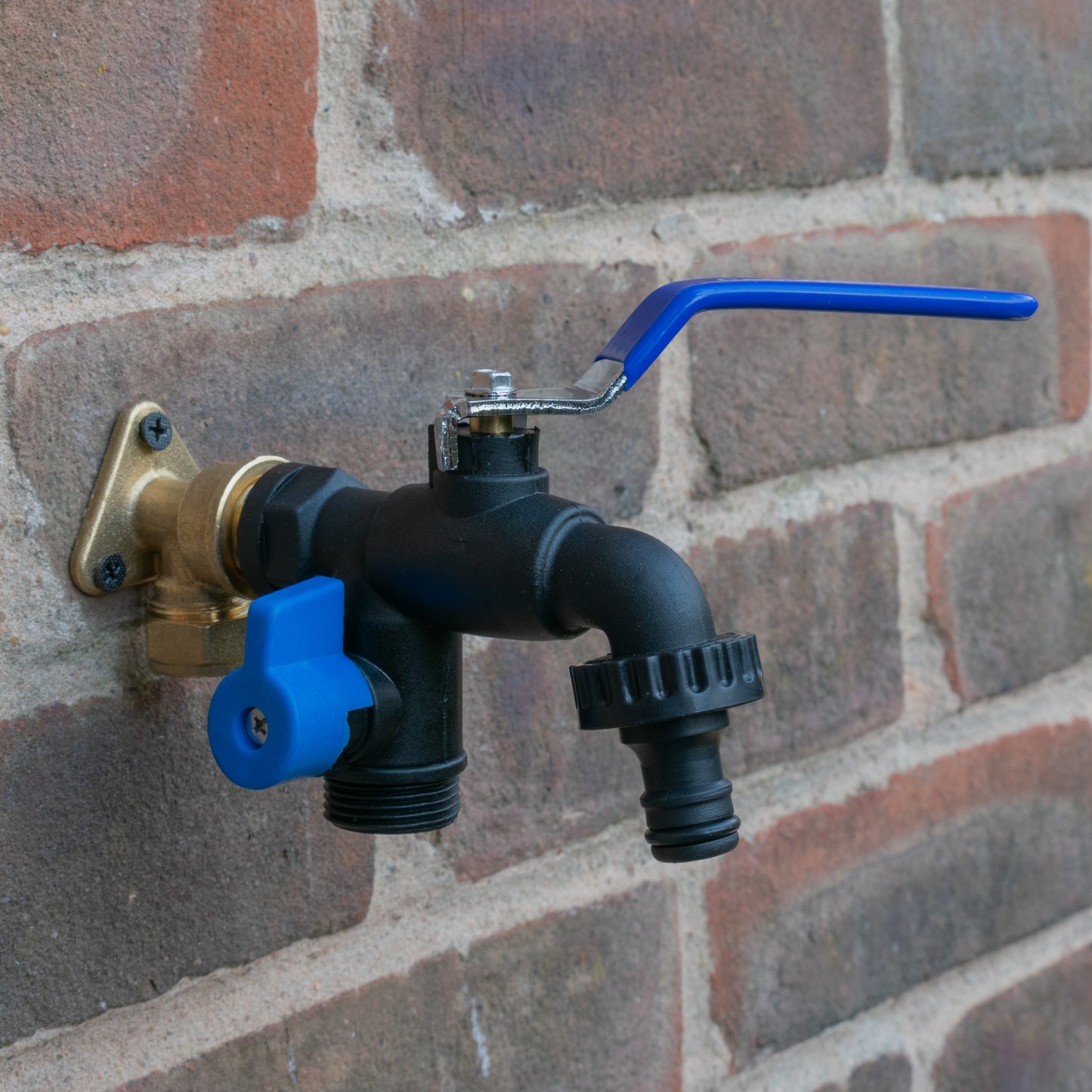 Nylon Quick Connector Dual Outlet Lever Tap, 1/2" BSP