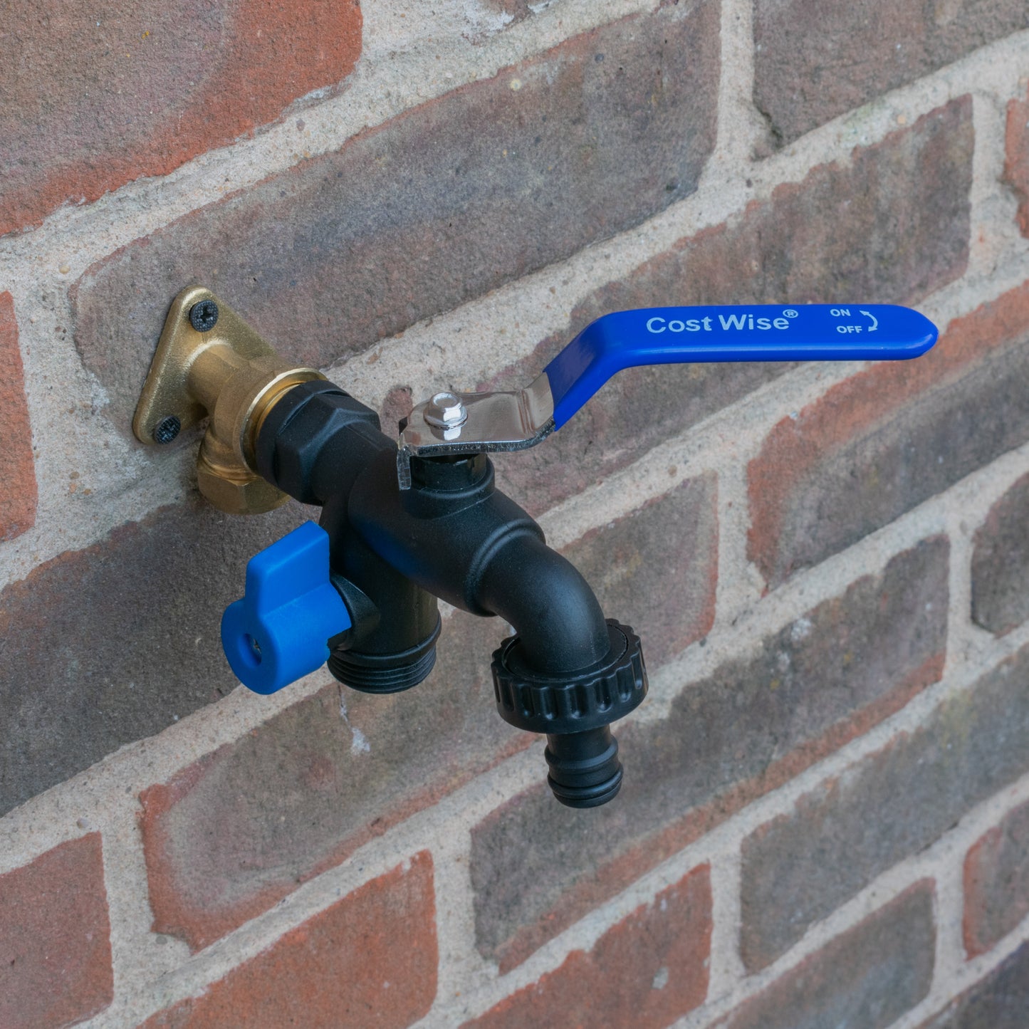 Nylon Quick Connector Dual Outlet Lever Tap, 1/2" BSP