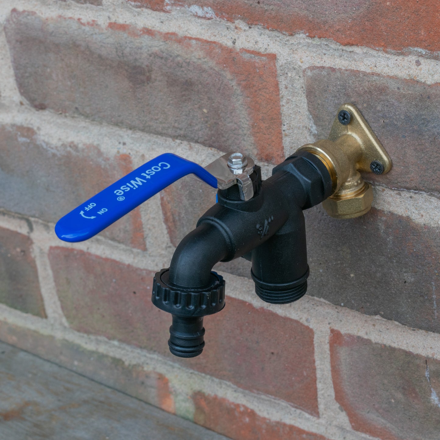 Nylon Quick Connector Dual Outlet Lever Tap, 1/2" BSP