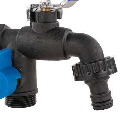 Nylon Quick Connector Dual Outlet Lever Tap, 1/2" BSP