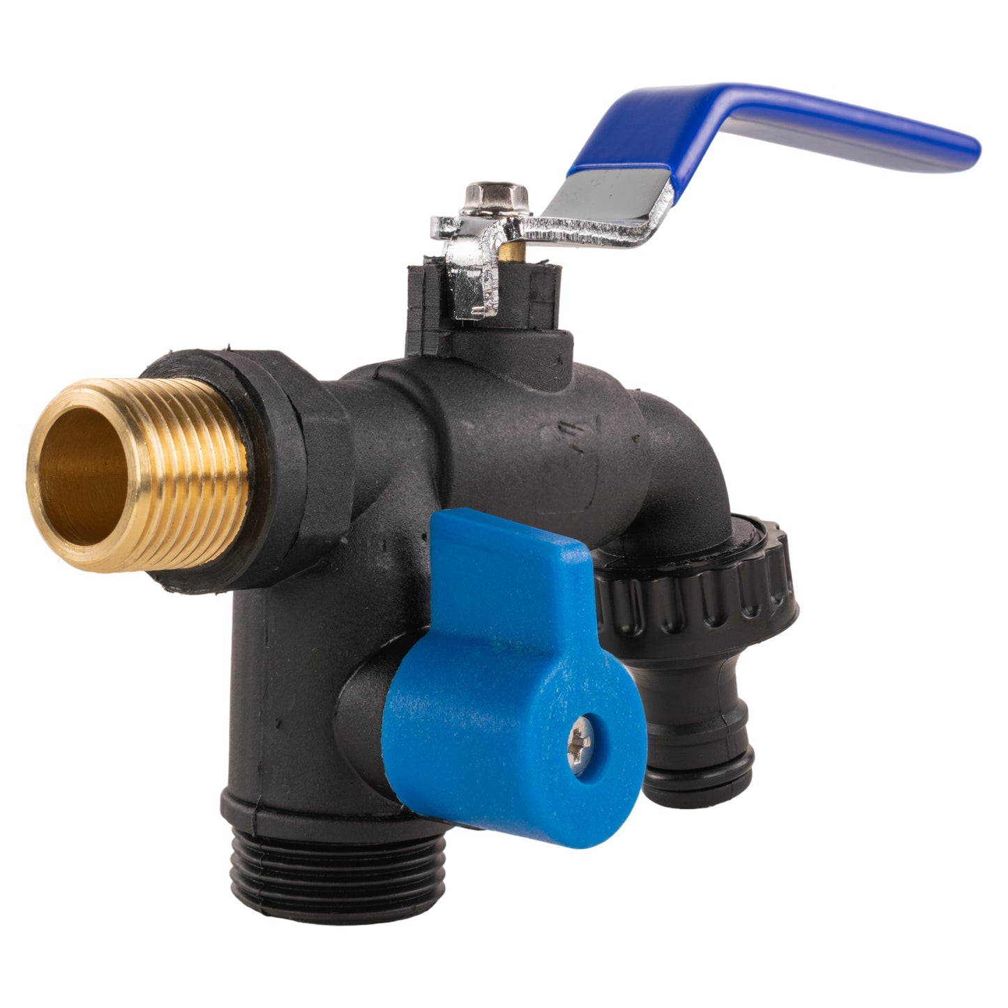 Nylon Quick Connector Dual Outlet Lever Tap, 1/2" BSP