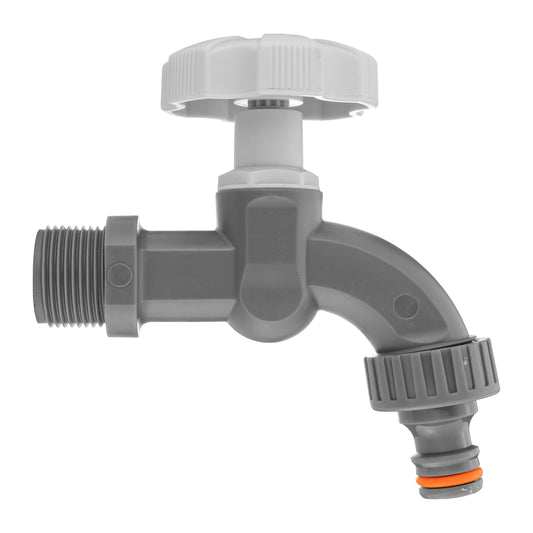 Grey Plastic Quick Connector Bib Tap, 1/2" BSP