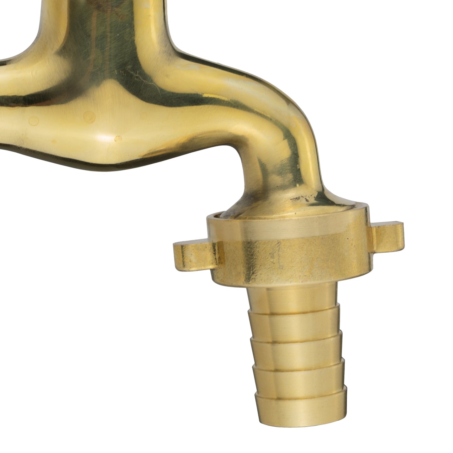 Polished Brass Barbed Bib Tap, 1/2" BSP x 19mm