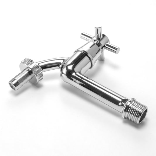 Chrome Barbed Single Turn Extended Bib Tap, 1/2" BSP