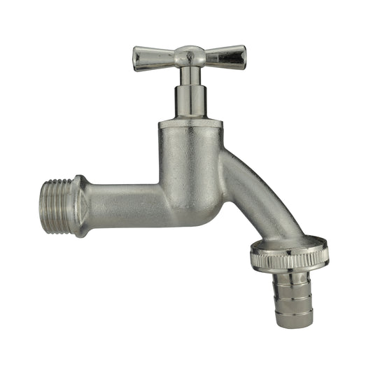 Nickel Plated Brass PP-Barb Bib Tap, 3/4" BSP