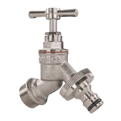 Nickel Plated Brass Quick Connector Bib Tap, 1/2" BSP