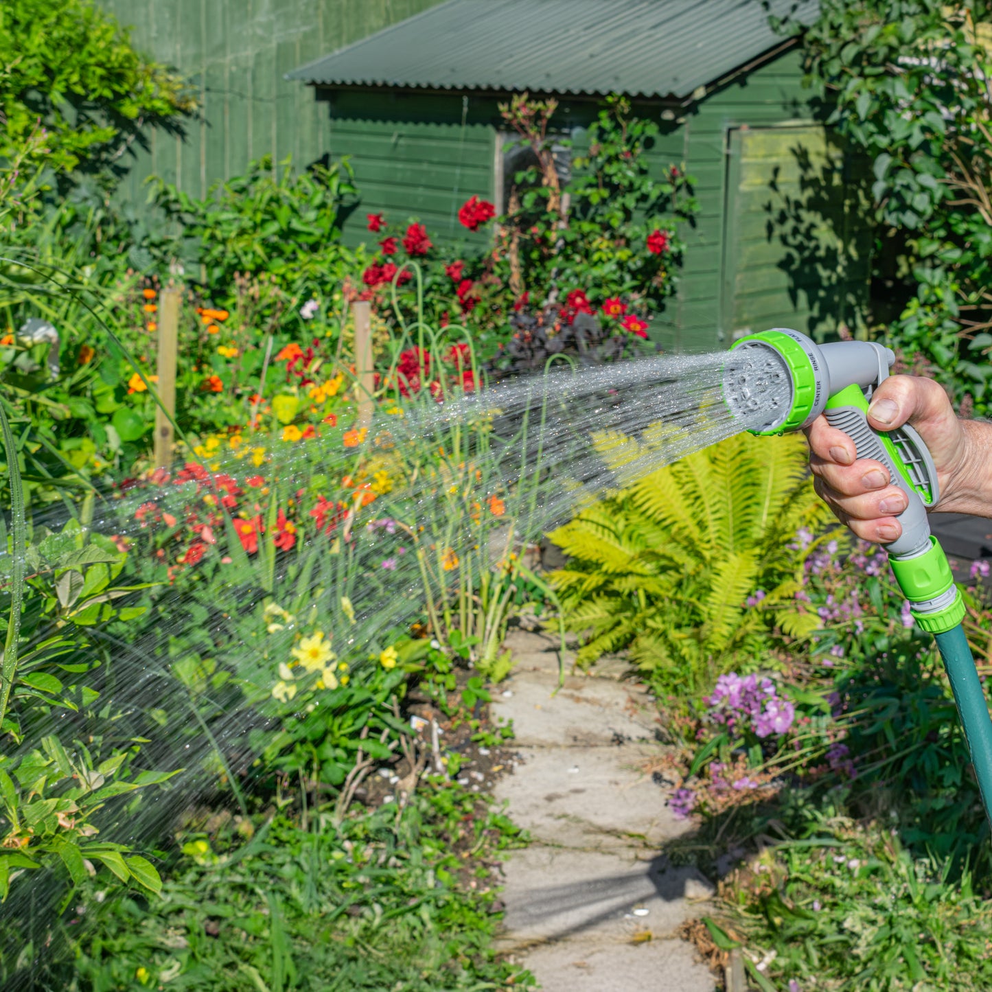 Grey & Lime 8-Pattern Multi Water Sprayer