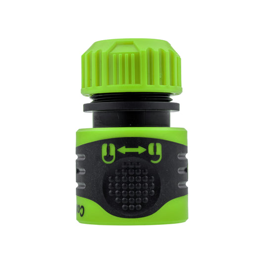 1/2" Female Hose Connector - Lockable Design, Green & Black