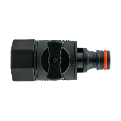 3/4" BSPF To Male Quick Connector Valve, Soft Touch Black
