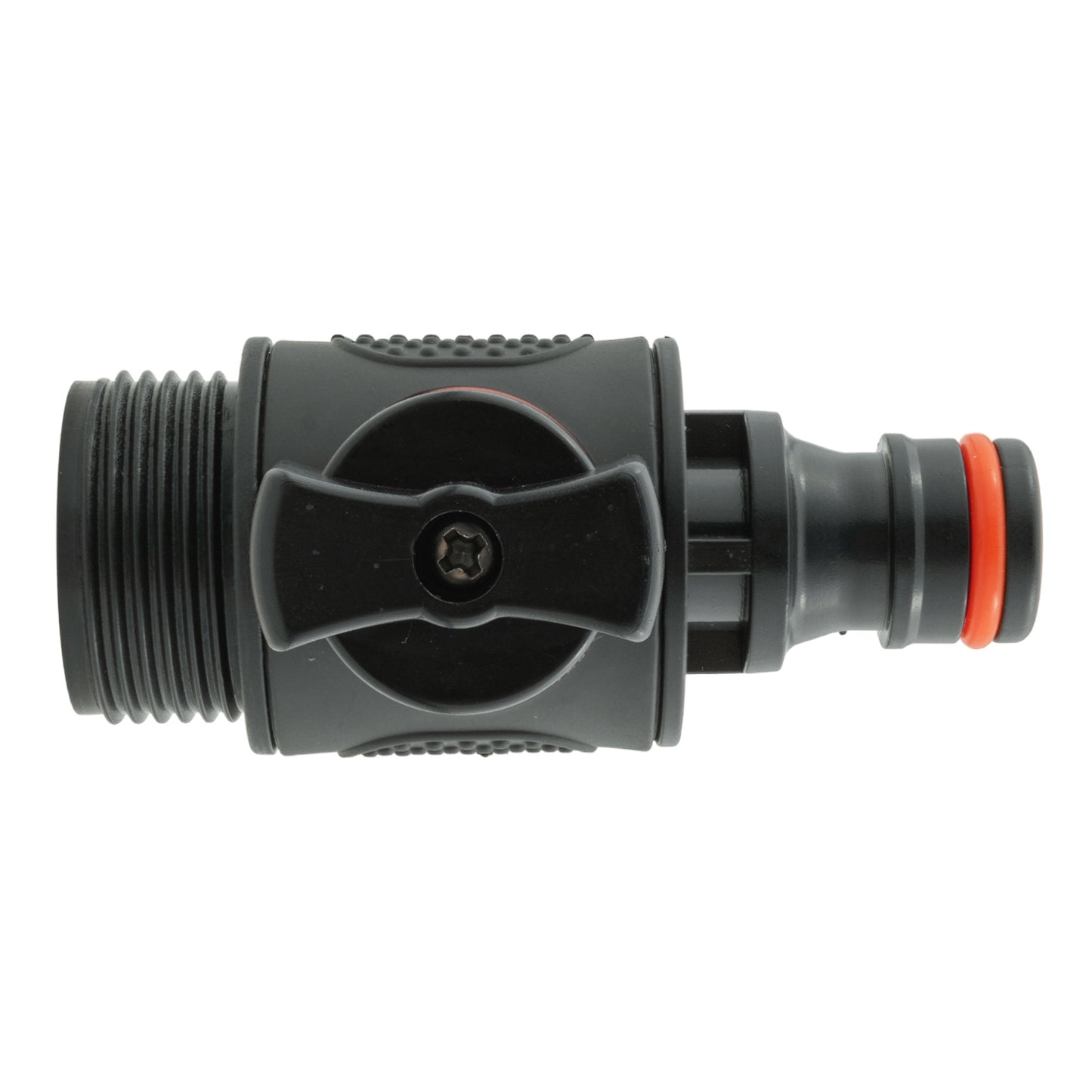 3/4" BSPM To Male Quick Connector Valve, Soft Touch Black