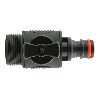 3/4" BSPM To Male Quick Connector Valve, Soft Touch Black
