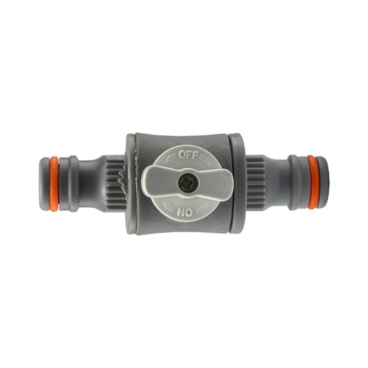 In-Line Valve with Male Quick Connectors, Grey