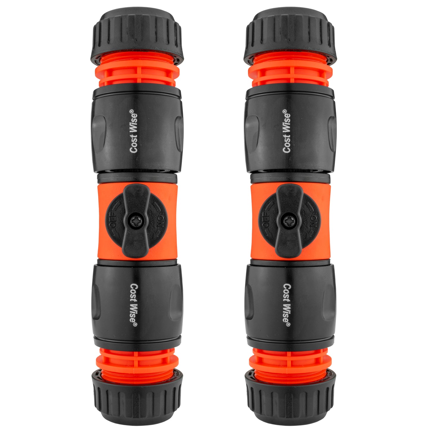 In-Line Valve with Quick Connectors - 6 Piece Set, Black