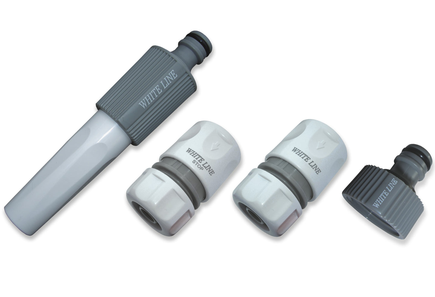 Hose Connectors Set with Nozzle, Grey
