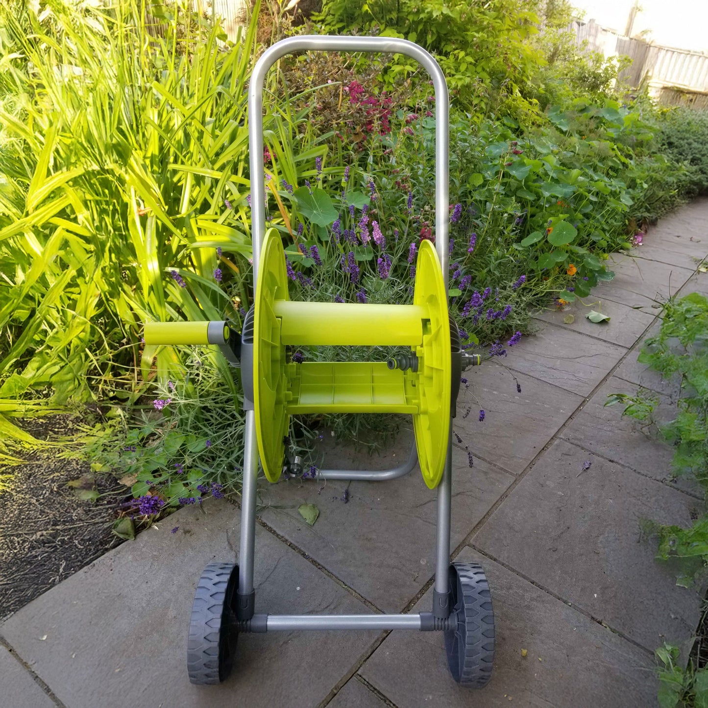 Portable Lime Garden Hose Cart with 50m Reel Capacity