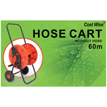 Portable Orange Garden Hose Cart with 60m Reel Capacity