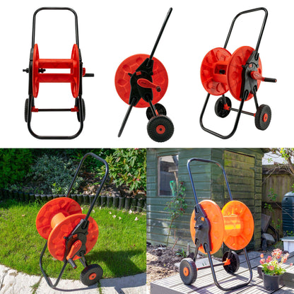 Portable Orange Garden Hose Cart with 60m Reel Capacity