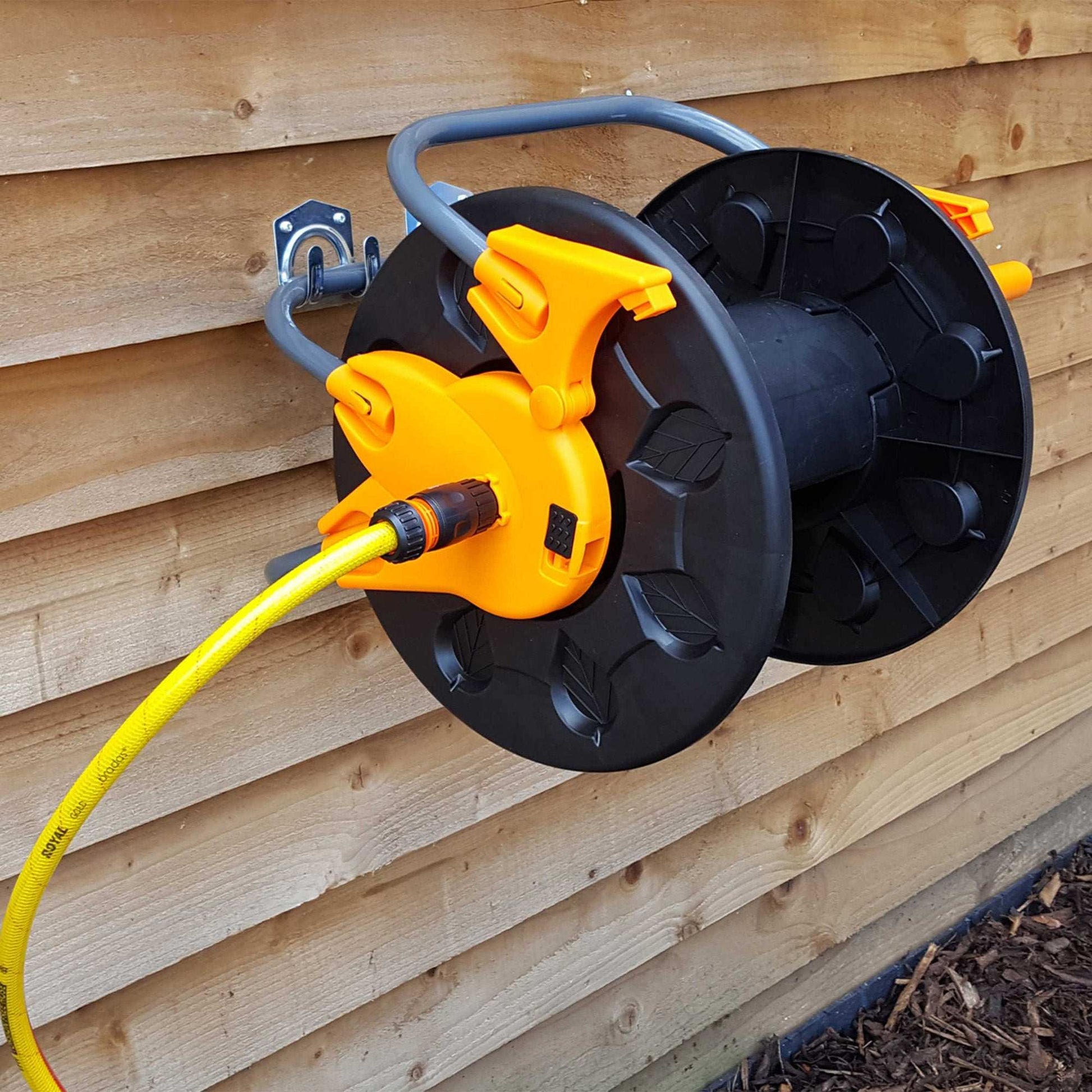 Black Garden Hose Reel with 60m Capacity