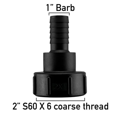 S60X6 IBC Adapter Cap with 1" Barbed Hosetail