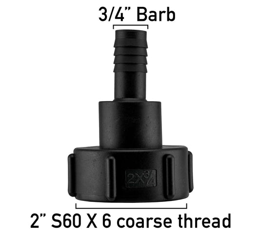S60X6 IBC Adapter Cap with 3/4" Barbed Hosetail